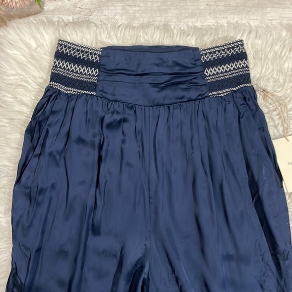 NWT Tularosa Revolve Joey Slate Blue Satin Genie High Rise Pants - Picture 10 of 12